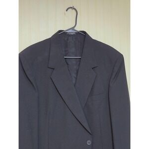 Towncraft Blazer Mens 46S Black Wool Blend 2 Button Notch Lapel Lined Sport Coat
